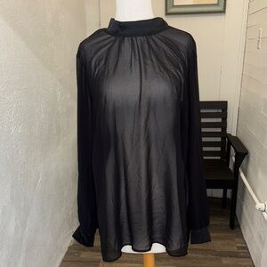 Torrid Black Sheer Turtleneck Top Size 2X NWT